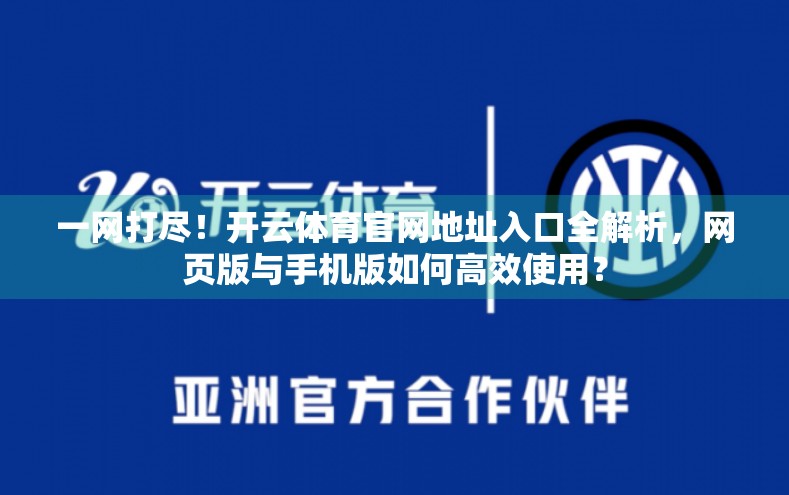 一网打尽！开云体育官网地址入口全解析，网页版与手机版如何高效使用？